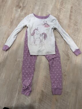 Carter's Girls Unicorn Pajama Set - Lavender and White